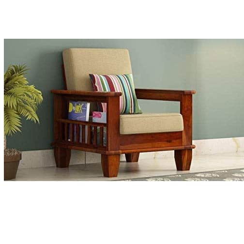 Paddington Wood 5 Seater Sofa Set With Center Table - front_view
