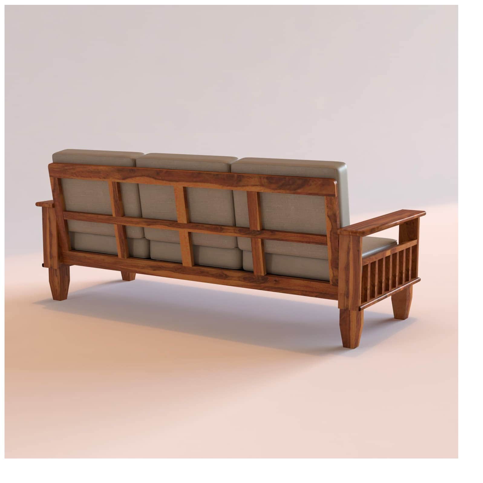 Paddington Wood 5 Seater Sofa Set With Center Table - left_view