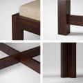 Solid Wood Square Modern Coffee Table - rear_view