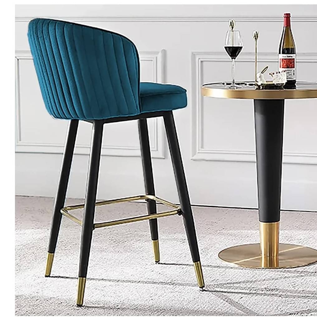 Height Bar Tufted Upholstered Velvet Counter stool