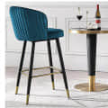 Height Bar Tufted Upholstered Velvet Counter stool - rear_view