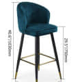 Height Bar Tufted Upholstered Velvet Counter stool - left_view