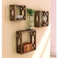 Andes Square Shape Book Shelves (Brown) - front_view