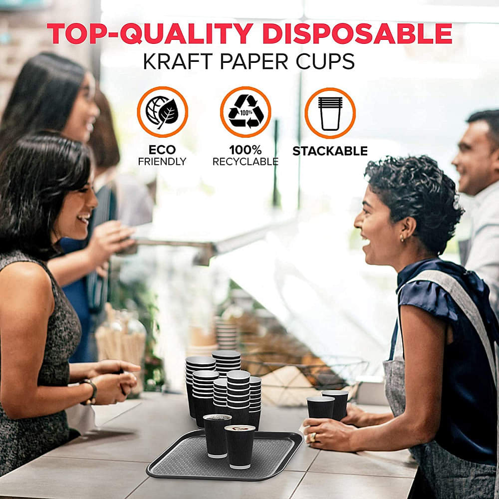 Disposable Black Cups (250 ML) - photo