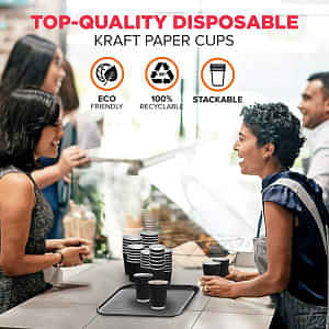 Disposable Black Cups (250 ML) - photo
