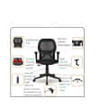 Medium Back Mesh Ergonomic Chair with Nylon Base - left_view
