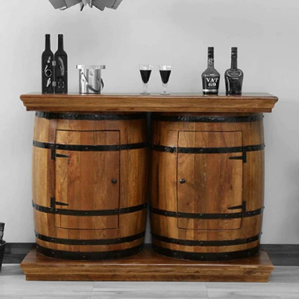Lisa Pure Sheesham Solid Wood Bar Cabinet