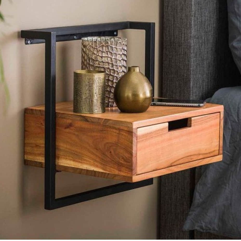 Wall Mount Exotic Bedside Drawer Table - photo