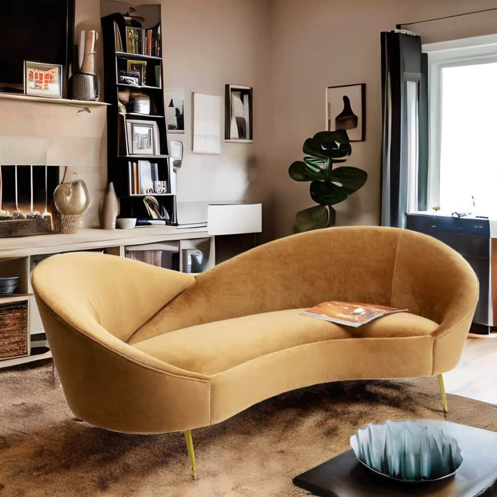 Chagrin Velvet Chaise Lounge In Beige - photo