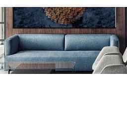 Upholstered Sofa With Metal Legs - photo