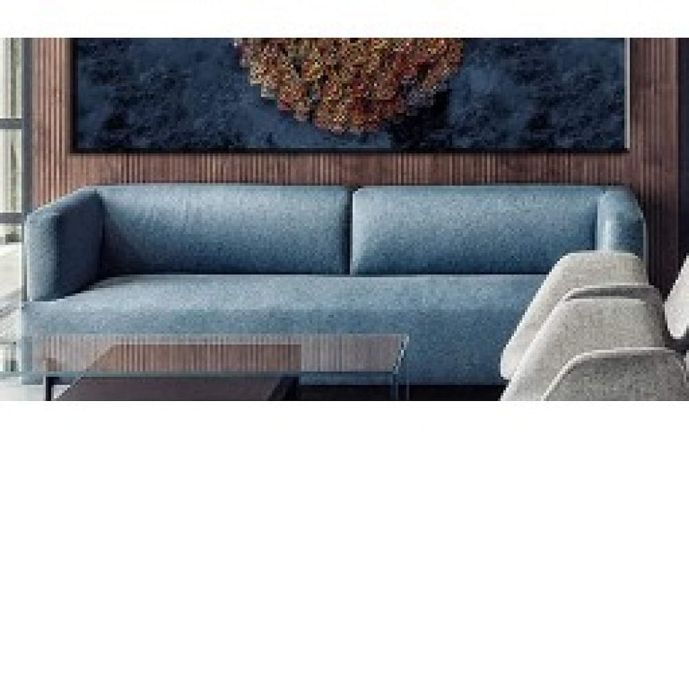 Upholstered Sofa With Metal Legs - photo