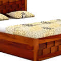 Daffodil Sheesham Wood Queen Size Bed - rear_view