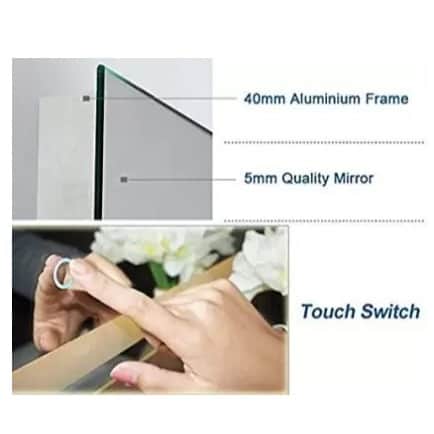 Square Led Mirror with Hand Wave Sensor - rear_view