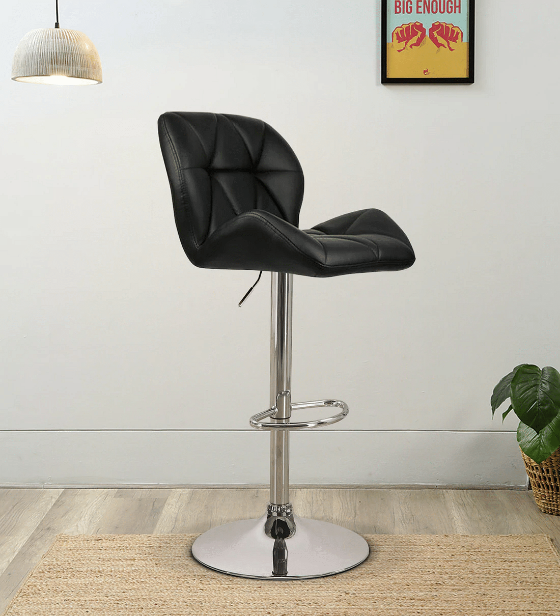 Leather Padded Adjustable Metal Barstool
