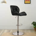 Leather Padded Adjustable Metal Barstool - photo