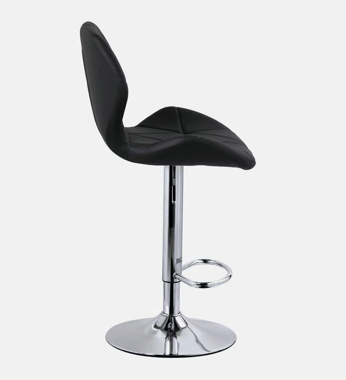 Leather Padded Adjustable Metal Barstool - front_view