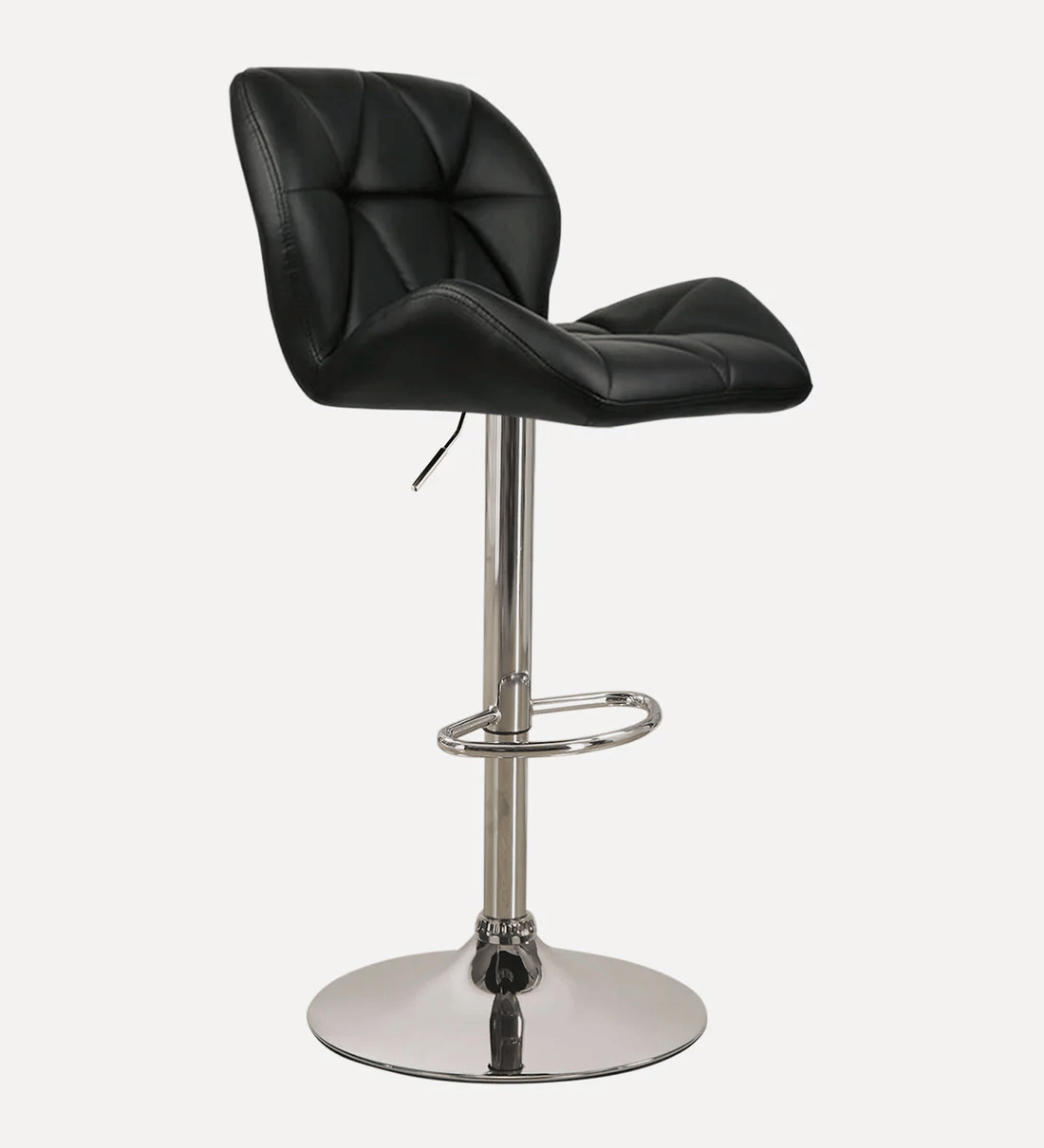 Leather Padded Adjustable Metal Barstool - top_view