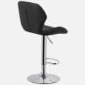Leather Padded Adjustable Metal Barstool - rear_view