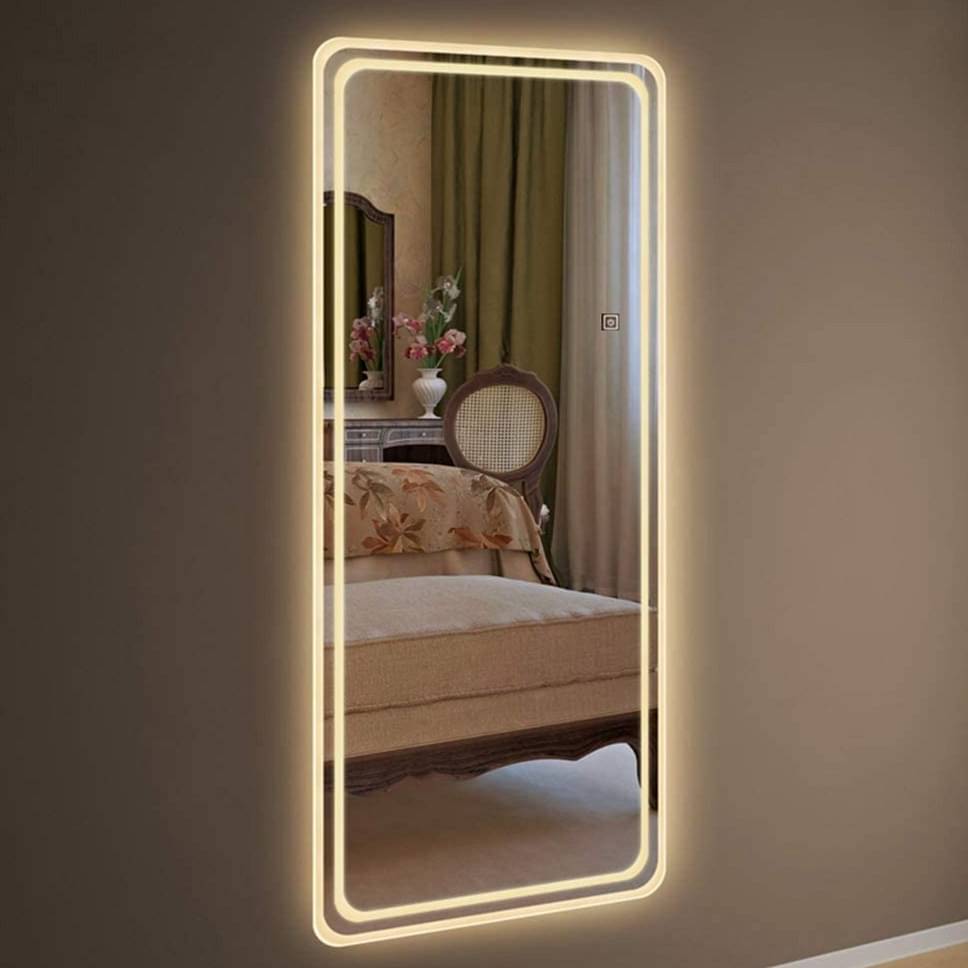 Modern Led Wall Mount Glass Mirror With LED Lights