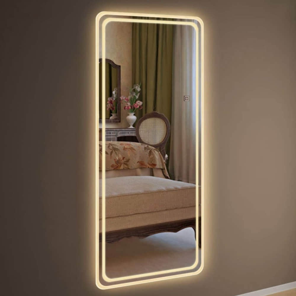 Modern Led Wall Mount Glass Mirror With LED Lights - photo