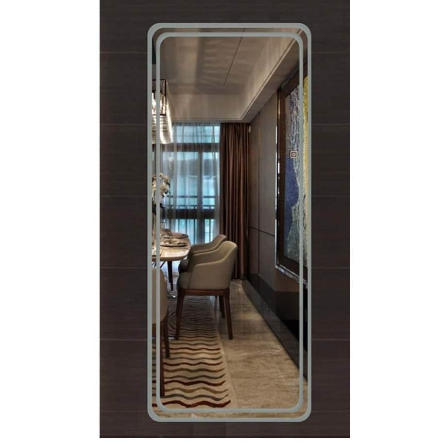 Modern Led Wall Mount Glass Mirror With LED Lights - front_view