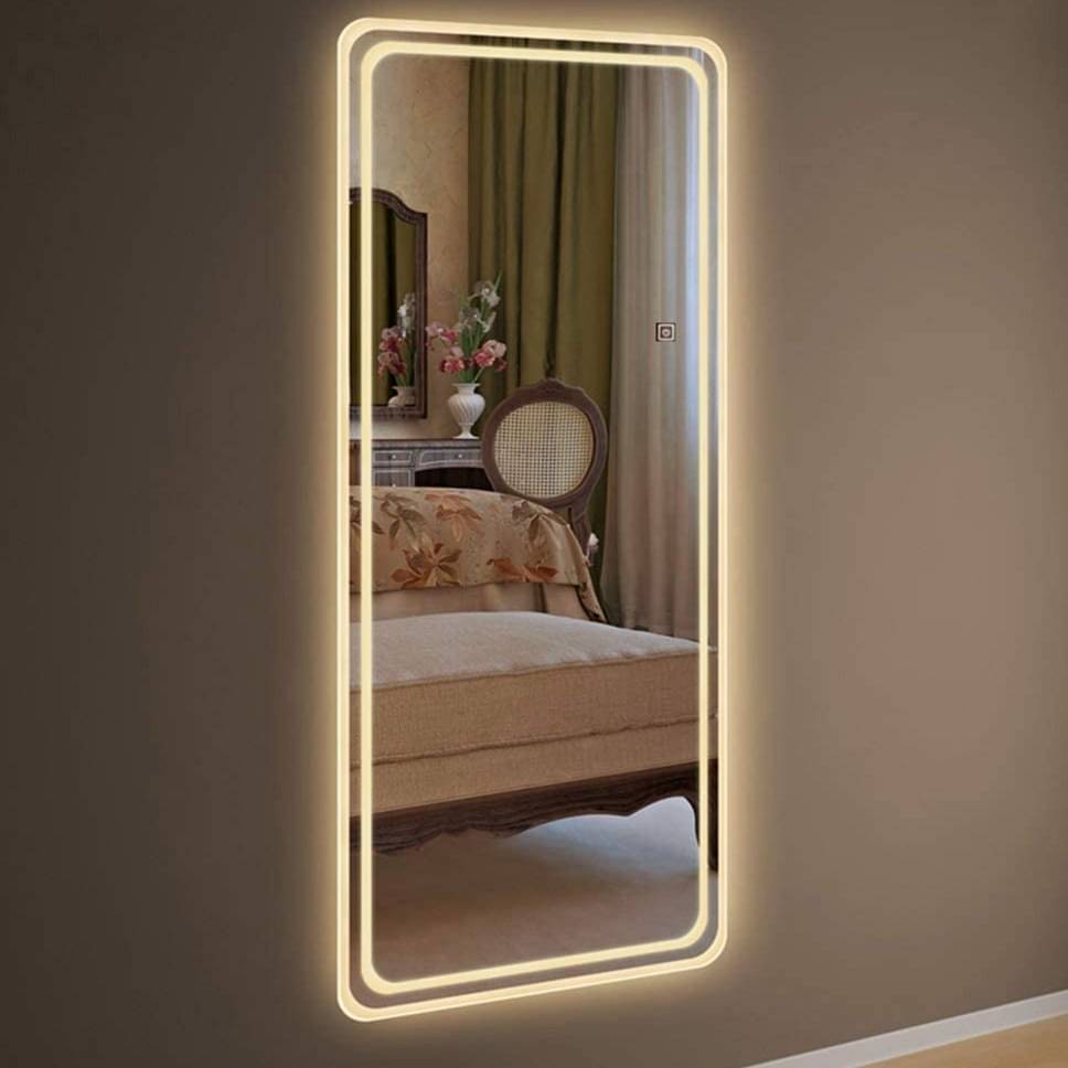 Modern Led Wall Mount Glass Mirror With LED Lights