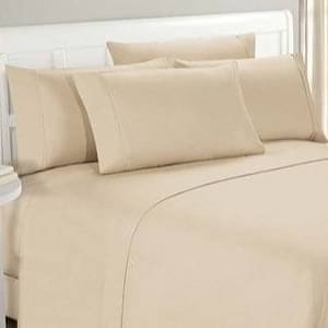 Solid Cream Double Bedsheet With Two Pillow Covers