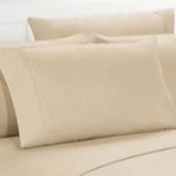 Solid Cream Double Bedsheet With Two Pillow Covers - front_view