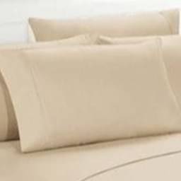 Solid Cream Double Bedsheet With Two Pillow Covers
