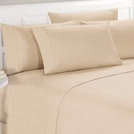 Beige Double Bedsheet With Two Pillow Covers (100x108 Inches)