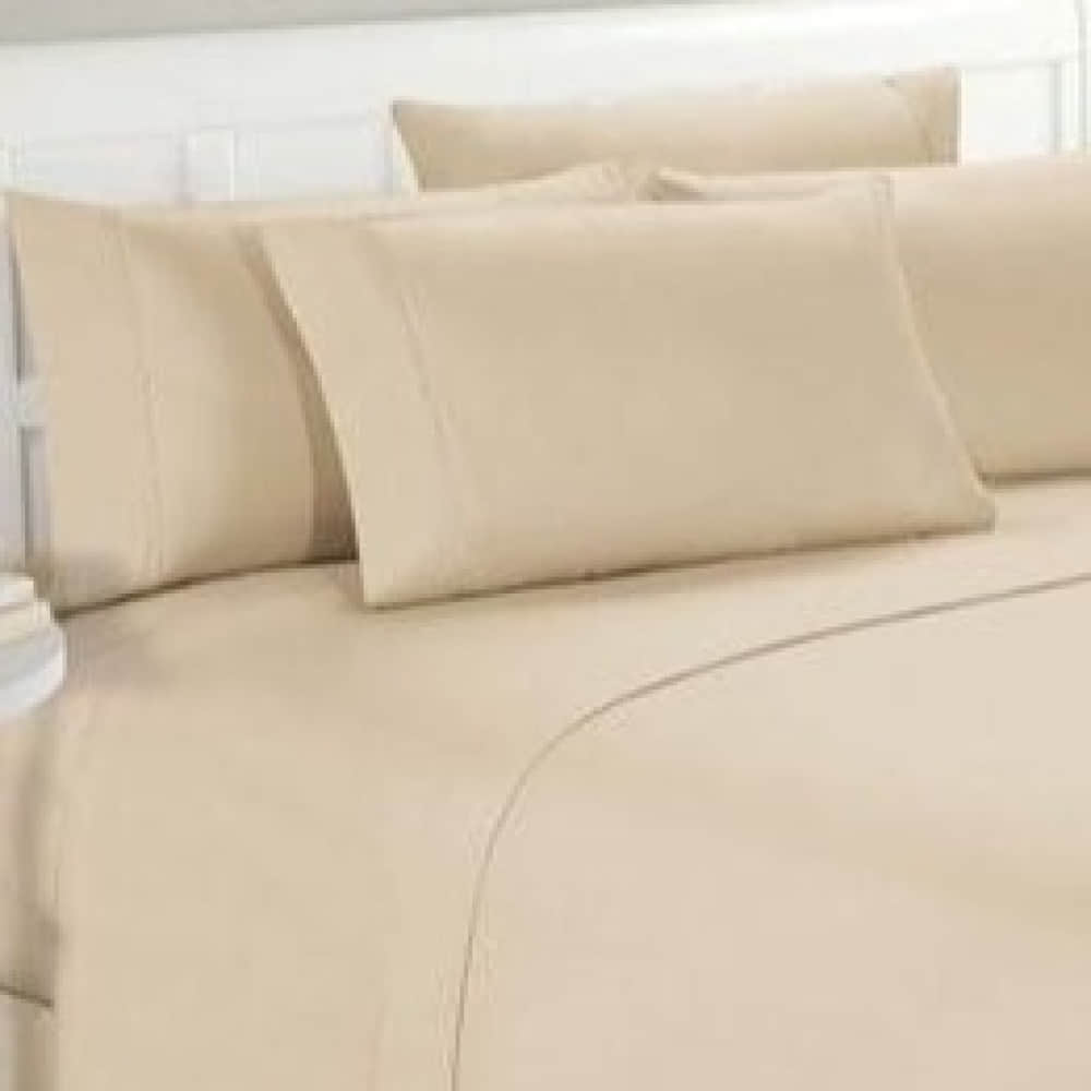 Beige Double Bedsheet With Two Pillow Covers (100x108 Inches) - photo