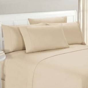 Beige Double Bedsheet With Two Pillow Covers (100x108 Inches)