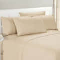 Beige Double Bedsheet With Two Pillow Covers (100x108 Inches) - top_view