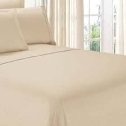 Beige Double Bedsheet With Two Pillow Covers (100x108 Inches)