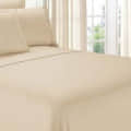 Beige Double Bedsheet With Two Pillow Covers (100x108 Inches) - rear_view