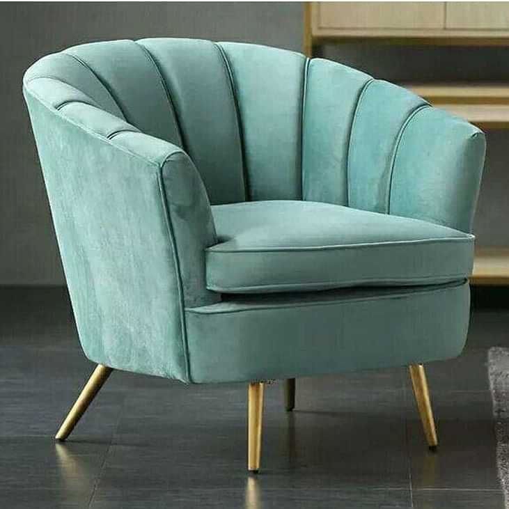 Abbey Blue velvet arm chair - photo