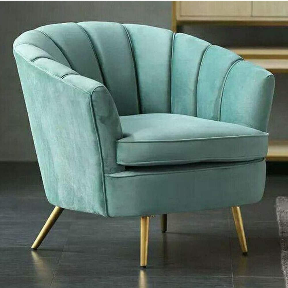 Abbey Blue velvet arm chair - photo