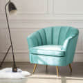 Abbey Blue velvet arm chair - front_view