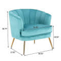 Abbey Blue velvet arm chair - top_view