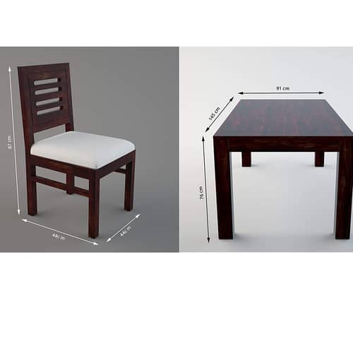 Segur Pure Sheesham Wooden 6 Seater Dining Table Set