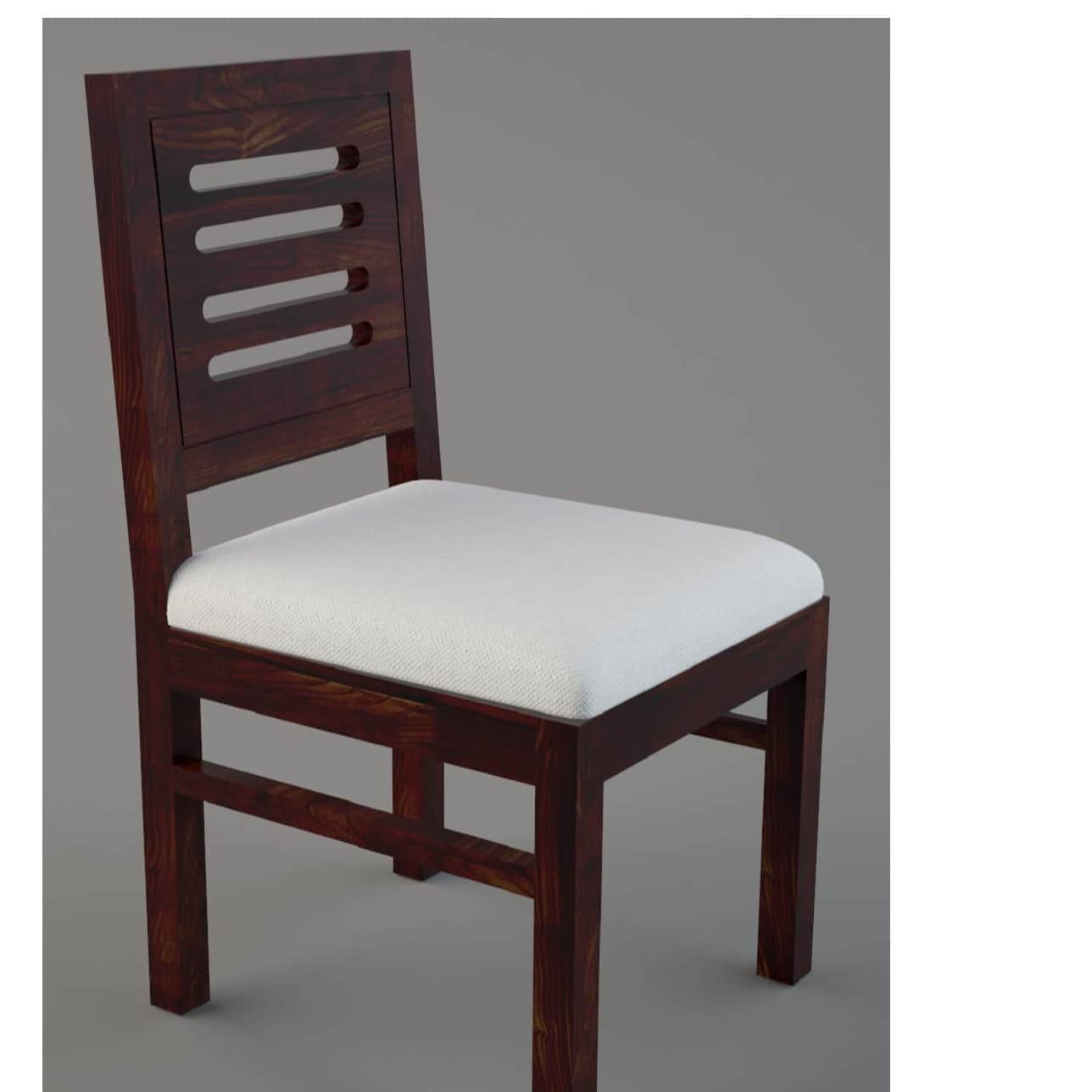 Segur Pure Sheesham Wooden 6 Seater Dining Table Set - rear_view