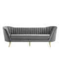 Tufted curved velvet Sofa - front_view