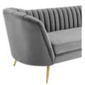 Tufted curved velvet Sofa - rear_view