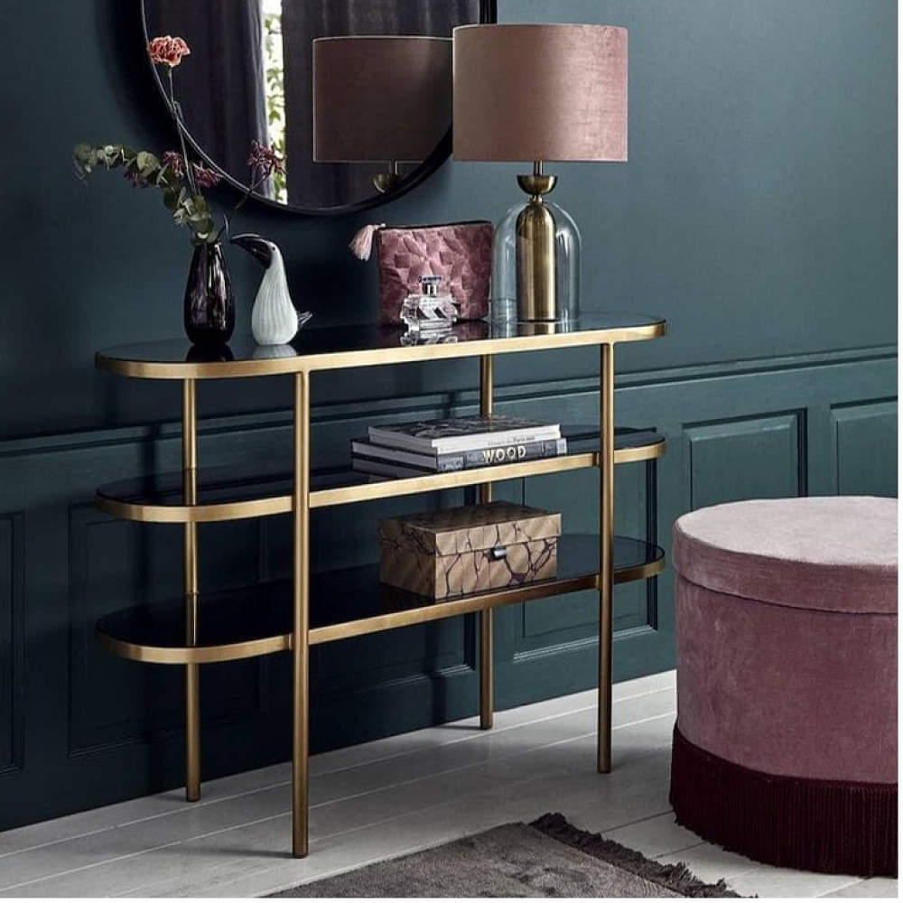 Oval Multi-Layer Console Table - photo