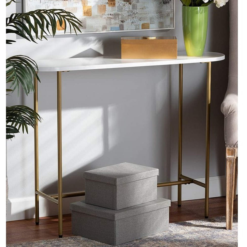 Elegant Oval Console Cedar Table - photo