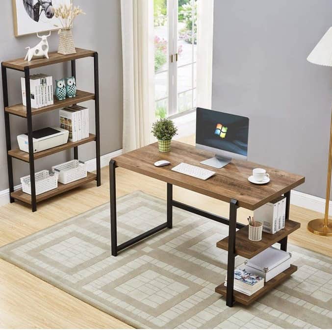 cocobolo  Rustic wood work desk - front_view