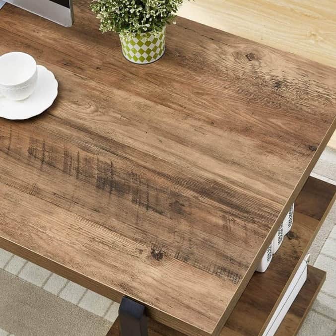 cocobolo  Rustic wood work desk - top_view