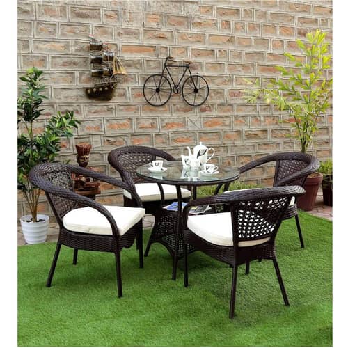 Novella Outdoor Patio 4 Chairs and 1 Table Set