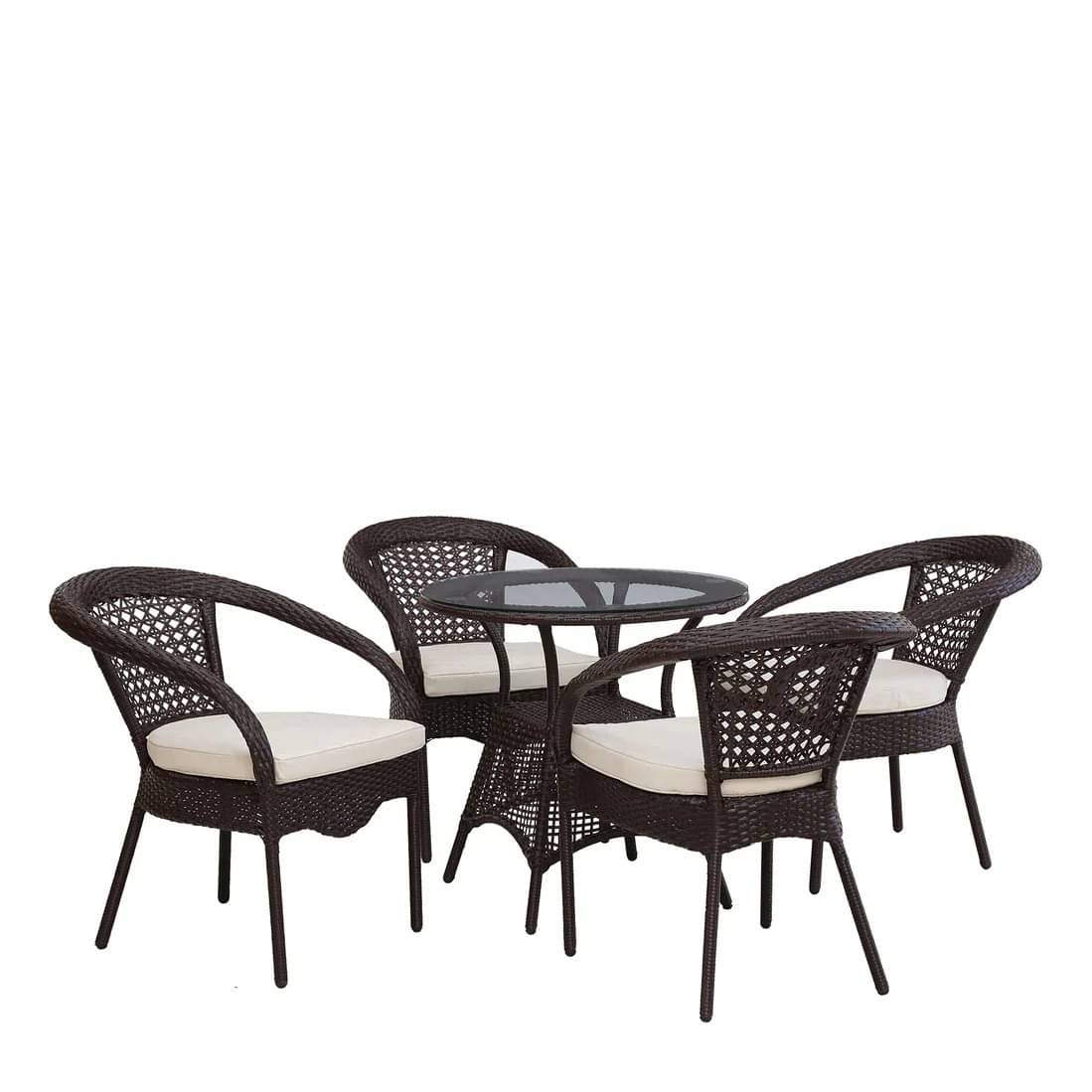 Novella Outdoor Patio 4 Chairs and 1 Table Set