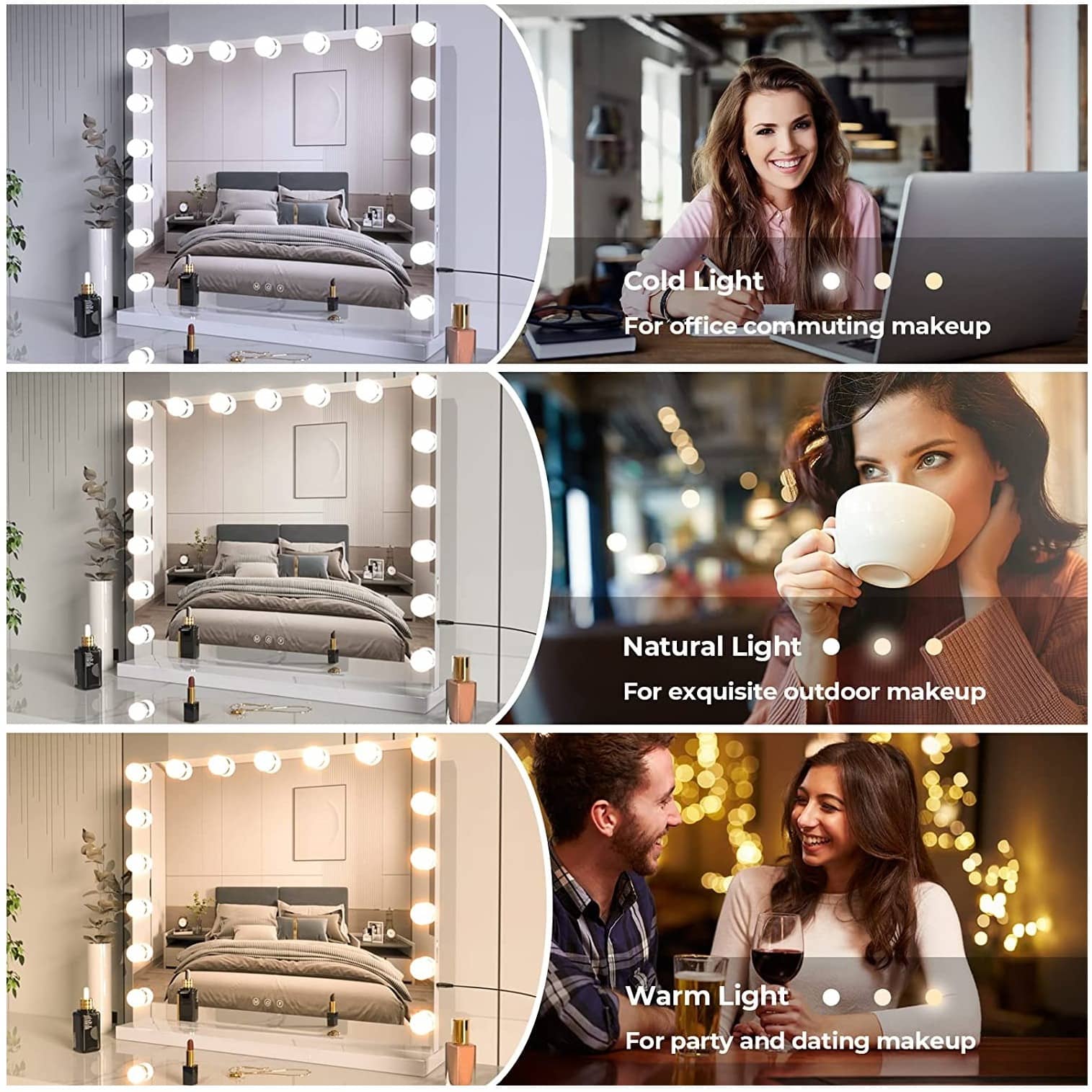 Helena Hollywood Mirror with Lights